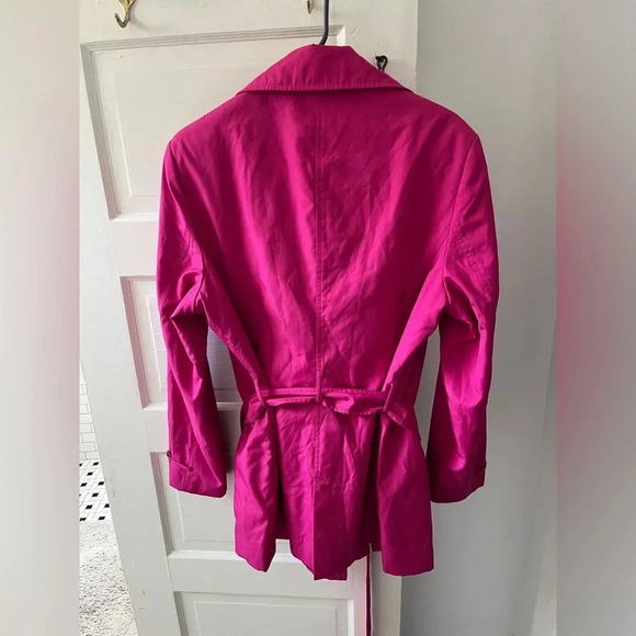 Calvin Klein hot pink utility trench coat with belt size 14 - Picture 7 of 13